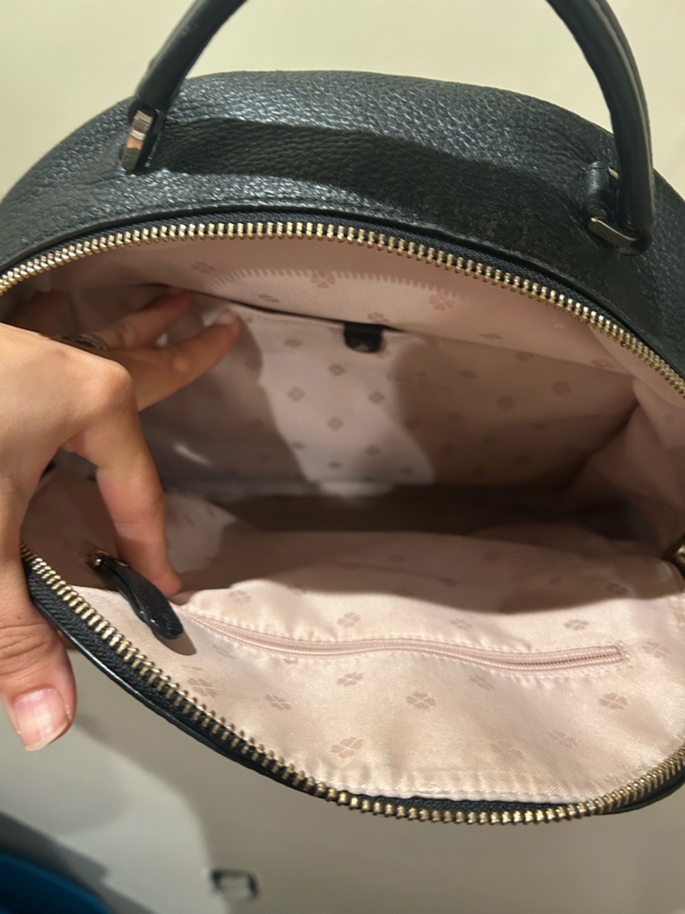 Black Pebbled Leather Top-Handle Backpack Kate Spade Backpack - Picture 3 of 4